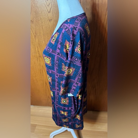 NWT Lularoe Irma Shirt XXS High Low Tunic T-shirt Blue Purple Oversized - Picture 2 of 12
